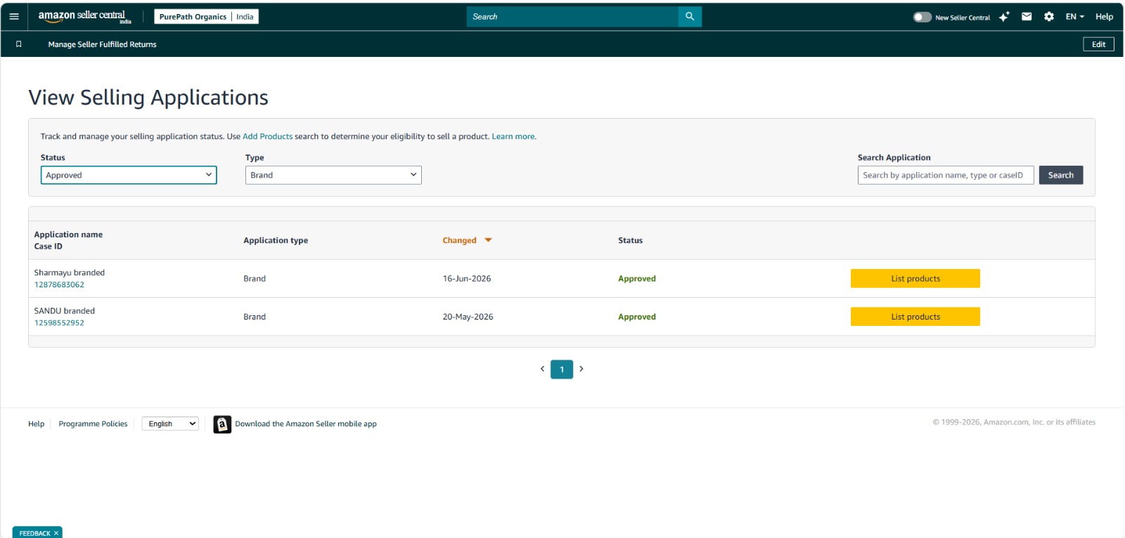Sales Performance report screenshot